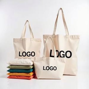 Sacs de courses réutilisables personnalisés avec logo imprimé, sacs fourre-tout en toile de coton blanc vierge à prix abordable - Product Image 2