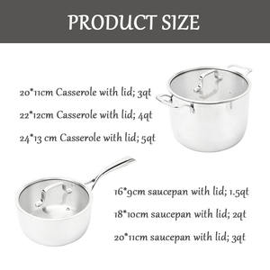 Set di Pentole TIANXING in Acciaio Inox a 5 Strati di Grado Commerciale, Antiaderente e Compatibile con l'Induzione - Product Image 4