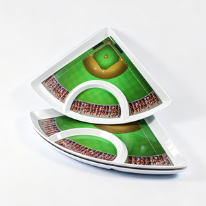 Plateau <span class=keywords><strong>de</strong></span> service en mélamine grand format 45x34cm sur le thème du baseball avec poignées, plateau à vin et à snacks pour fêtes et bars - Product Image 5