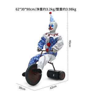 Decoración de Halloween, Payaso Fantasma Terrorífico Animado para Casa Embrujada, Sensor de Movimiento, Accesorio para Bicicleta, Decoración Espeluznante con Temática de Circo - Product Image 5