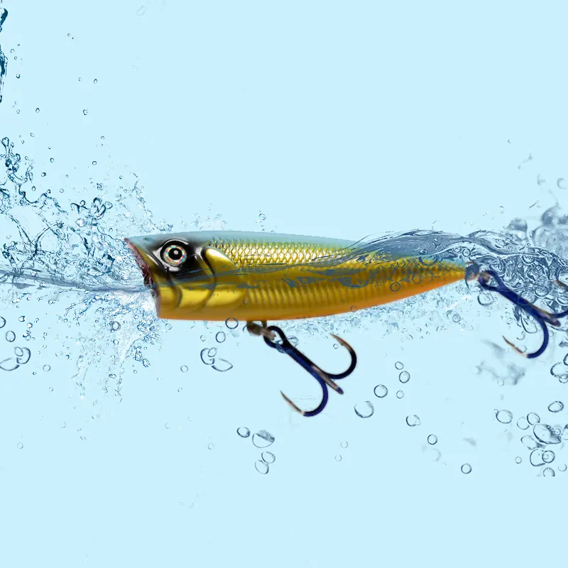 68mm 9,5g schwimmende Hart köder aus <span class=keywords><strong>Kunststoff</strong></span> Top Water Wobbler Crank bait für Süßwasser Salzwasser Barsch Forelle <span class=keywords><strong>Bass</strong></span> Fishing Popper Köder