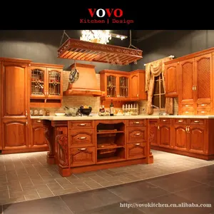 High End Classical Style Cherry Solid Wood Rta Kitchen Cabinets Furniture