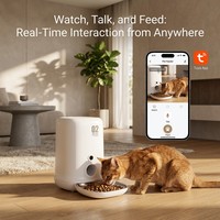 Distributeur automatique de nourriture pour animaux de compagnie intelligent avec caméra HD 1080P, WiFi double bande 2,4G 5G, bol en acier inoxydable, contrôle par application, 4L