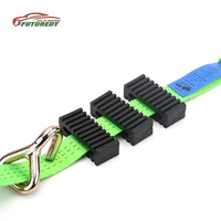 Sangle de remorque 1,5 pouce 12 pieds 6600 livres haute résistance 100 % polyester + acier allié certifiée CE avec crochets doubles en J et crochets en caoutchouc pour auto
