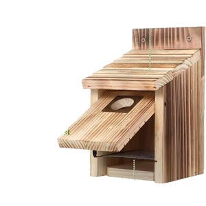 Nichoir en bois pour oiseaux sauvages, boîte à nids d'extérieur en bois massif, forme rectangulaire, taille M - Product Image 2