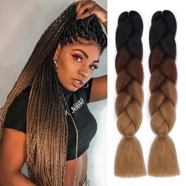 Vigorous Wholesale Weave Cheap Blonde Yaki Box Jumbo Hair Crochet Braids Extensions For African Synthetic Braiding Hair Vendor