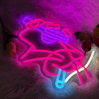 Neon Sign Anime Desain Bebas Kustom, Pengiriman Cepat, Fleksibel, DIY untuk Dekorasi Ruang Game, Warnet, Merokok dengan Kacamata