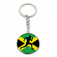 Porte-clés en verre créatif personnalisé, souvenir touristique de style Jamaïque, Bahamas, Haïti