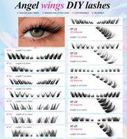 Extensions de cils pré-encollées en grappe, sous-cils en V, volume 3D, courbure C, aspect naturel, tenue 7-15 jours