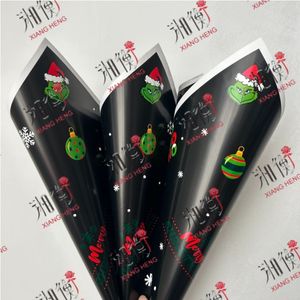 Latest Design Green Grinch Coated PE Waterproof Double-Sided Floral <b>Wrapping</b> <b>Paper</b> for Christmas Gift Flowers - Product Image 4