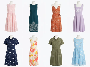 Vestido Camisero Fino de Verano para Mujer Adulta, Estilo Casual con Solapa, Largo Midi, Tallas Variadas, Venta al por Mayor, Surtido Aleatorio - Product Image 1