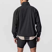 Logo personnalisé Nylon Polyester Doux Séchage Rapide Quart Zip Pull Léger Imperméable Gym Sports Veste de Course pour Hommes