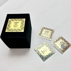 Matte Finished Aluminum Metal <b>Label</b> Custom UV Printed Nameplate Self-Adhesive <b>Waterproof</b> for Skincare & Beauty Packaging - Product Image 3