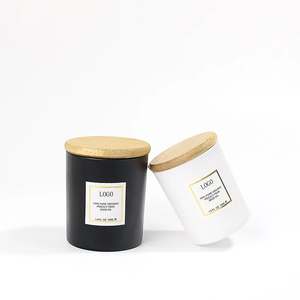 Custom Logo Glass 200ml 320ml 430ml Capacity Available Matte Gloss <strong>Candle</strong> Jar With Bamboo Lid For Packing <strong>Candle</strong> - Product Image 2