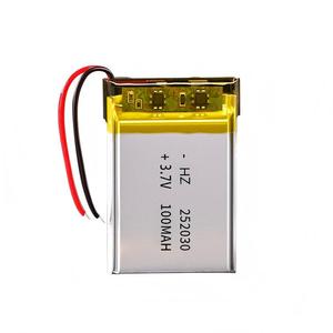 Batterie Li-Polymère Rechargeable Compacte Personnalisée 3.7V 100mAh HZ252030 OEM en Gros - Product Image 1