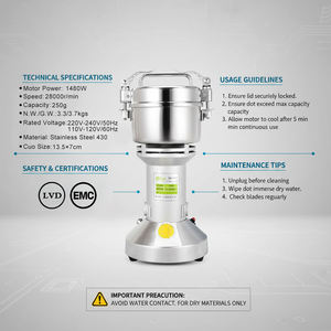 <span class=keywords><strong>Moulinex</strong></span> Électrique 250g Moulin Broyeur Puissant pour Épices, Riz et Grains Secs – Accessoire de Cuisine - Product Image 3