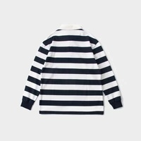 T-shirt décontracté à col rabattu à manches longues, style preppy, polo rayé pour homme