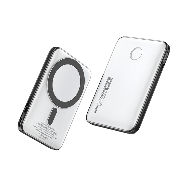 Ultra Slim 5000mAh Wireless Power Bank Built in Cable USB-C Output PD 20W Fast Charging Pocket Magnetic Battery Pack