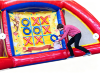 Stand de jeu gonflable classique d'extérieur, jeu de lancer d'anneaux double face + XOXO Tic Tac Toe, en PVC, pour 4 à 8 personnes, capacité supérieure à 500 kg