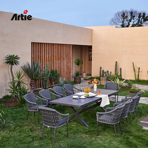 Artie, mesa extensible <span class=keywords><strong>de</strong></span> cristal moderna, muebles <span class=keywords><strong>de</strong></span> jardín <span class=keywords><strong>de</strong></span> lujo, juego <span class=keywords><strong>de</strong></span> mesa <span class=keywords><strong>de</strong></span> comedor extensible <span class=keywords><strong>de</strong></span> aluminio, muebles <span class=keywords><strong>de</strong></span> exterior - Product Image 1