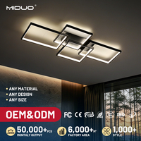 Plafonnier LED moderne de style nordique, couleur or chaud, pour salon, télécommande, montage en surface, 75W, haut lumen, plafonnier intelligent