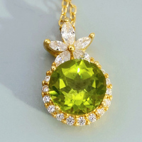 Collar con Colgante de Peridoto Natural, Plata de Ley 925 Genuina, Joyería Fina, Gema Verde para Mujer, Hecho a Mano, Regalo Moderno