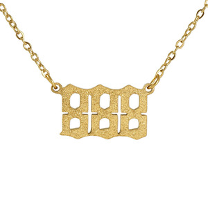 ZOGXIN Gold Sand Number Necklace 666 Stainless Steel Pendant Fashion Jewelry for Men Women - Product Image 5