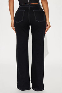 Jeans Larghi da Donna Bufa OEM Designer, Nuovi <span class=keywords><strong>Pantaloni</strong></span> Casual alla Moda <span class=keywords><strong>a</strong></span> <span class=keywords><strong>Vita</strong></span> <span class=keywords><strong>Bassa</strong></span> con Cerniera e Laccetti, Traspiranti ed Eco-Friendly, Eleganti - Product Image 6