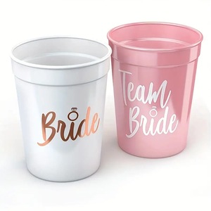 Articoli per Festa di Addio al Nubilato, Bicchieri in Plastica '<span class=keywords><strong>Team</strong></span> <span class=keywords><strong>Bride</strong></span>', Regalo per la Sposa, Decorazioni Matrimoniali Personalizzabili in Colore e Dimensioni - Product Image 1