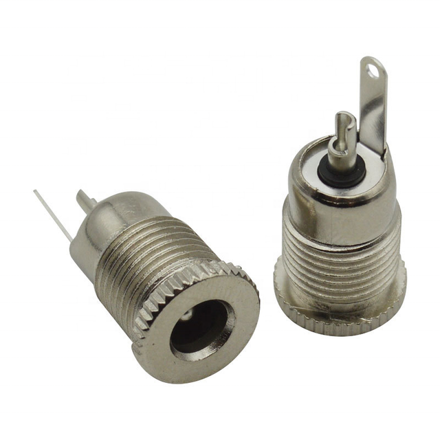 DC-099 High-Current DC Power Socket Connector 5.5*2.1mm All-Metal with Thread Straight Mounting Power Supplies Accessories