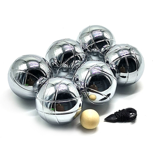 Vente en gros <span class=keywords><strong>de</strong></span> boules <span class=keywords><strong>de</strong></span> pétanque françaises Strue ST-16117, boules <span class=keywords><strong>de</strong></span> pétanque en acier inoxydable argenté 73 mm, jeu en plein air sûr, certifié EN71, personnalisé - Product Image 2
