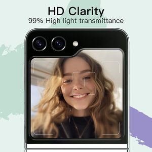 Hot Bán Trường Hợp Thân Thiện Với Rõ Ràng Đầy Đủ Keo Tempered Glass Trở Lại Bảo Vệ Màn Hình Cho Samsung Z Lật 5 6 Phim - Product Image 4