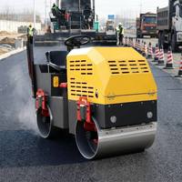 Compacteur routier diesel/essence de 1,5 tonne, certifié CE, à vendre, avec moteur Honda, rouleau vibratoire à double tambour, pour asphalte