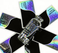 Rouleau d'étiquettes autocollantes holographiques personnalisées, imperméables, pour flacons en verre cosmétiques et emballages d'huiles essentielles
