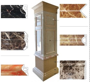 PVC <span class=keywords><strong>Marble</strong></span> Solid Moulding Profiles Ở UV Kết Thúc Đầy Màu Sắc Cho Tường/TV/Khung Cửa - Product Image 6