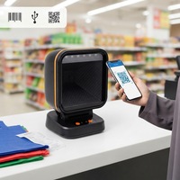 Lecteur de codes QR omnidirectionnel 2D professionnel USB pour ordinateur de bureau, idéal pour les supermarchés, les commerces de détail et les systèmes de point de vente (en stock)