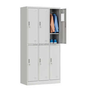 Tủ khóa thép <span class=keywords><strong>6</strong></span> cửa bền với khóa chìa khóa cấu trúc lắp ráp an toàn để sử dụng ngoài trời trong các trường học phòng tập thể dục văn phòng - Product Image 4