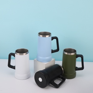 Chope à bière en acier inoxydable à double paroi de 24oz avec poignée Style brésilien de grande capacité pour les fêtes chaudes ou froides - Product Image 3