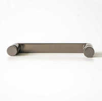 Poignée de porte de douche en alliage de zinc finition canon de fusil mat, poignée plate simple face pour porte de douche sans cadre