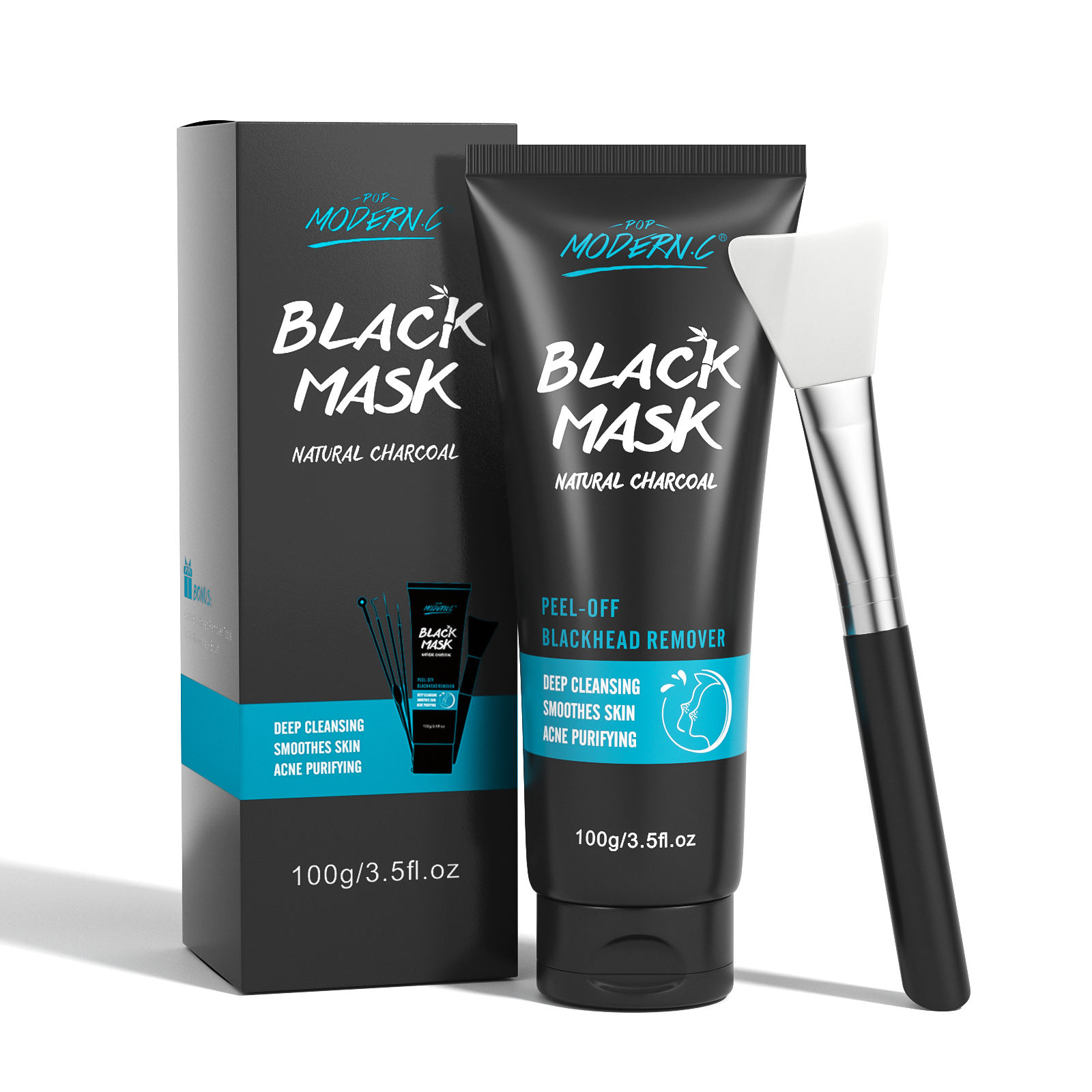 Oem Wholesale 100g Bamboo Charcoal Blackhead Removal Peel Off Black Mask With Extractor Tools