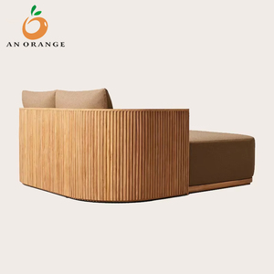 Lit double en teck de haute qualité pour hôtels, villas, jardins, chaise longue d'extérieur avec transats de piscine – Offre spéciale pour balcons et zones piscine - Product Image 3