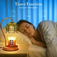 Lampe à bougie au design floral avec minuterie et variateur d'intensité, chauffe-bougie pour la décoration de la chambre à coucher et de la maison