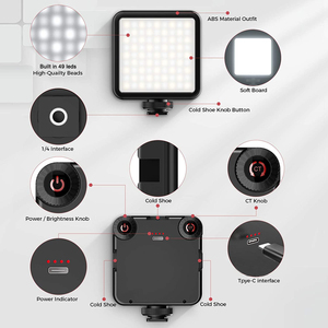 Dimmerabile 3200K-5600K Vlog portatile Pocket Photography Photo Lighting Panel 2200mAh batteria ricaricabile LED <span class=keywords><strong>Camera</strong></span> Video Light - Product Image 2