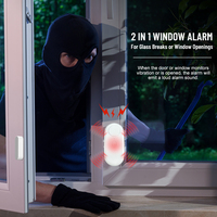 Capteur de porte et de fenêtre 2-en-1 120 dB avec détection de vibrations, alimenté par batterie, alarme de sécurité domestique, appareils intelligents pour la maison