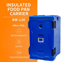 Chauffe-Plats Isotherme Rotomoulé en PE 120L Facile à Nettoyer avec Petites Roues, Sans Alimentation Électrique, pour Équipement de Cuisine Professionnelle