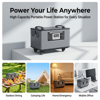 Stasiun Daya Portabel 3000W LiFePO4 Gelombang Sinus Murni Generator Tenaga Surya 220V AC USB-C Cadangan Darurat untuk Berkemah di Luar Ruangan EU UK AU US