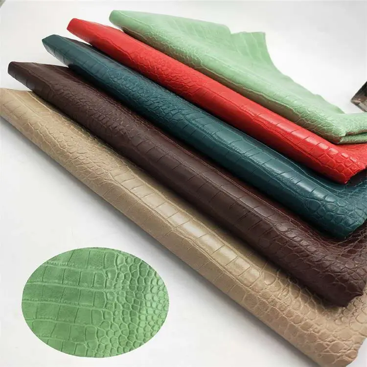 OEM прозрачные цветные крокодиловые полосы ПВХ искусственная кожа для обивки