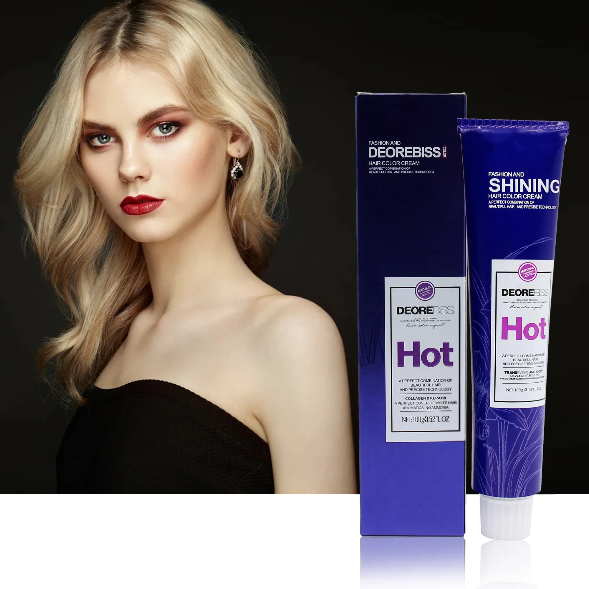 Deorebiss Hair Dye for Salon Use Color Hair Dye Ammonia Low Nursing Type Hair Color Cream