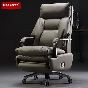 Silla Ejecutiva de Cuero Genuino con Ajuste Eléctrico y Características Ergonómicas, con <span class=keywords><strong>Reposapiés</strong></span> Automático - Product Image 1