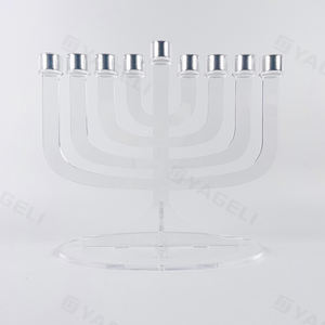 Support juif en acrylique moderne à 9 bougies pour la célébration de Hanoukka - Product Image 3